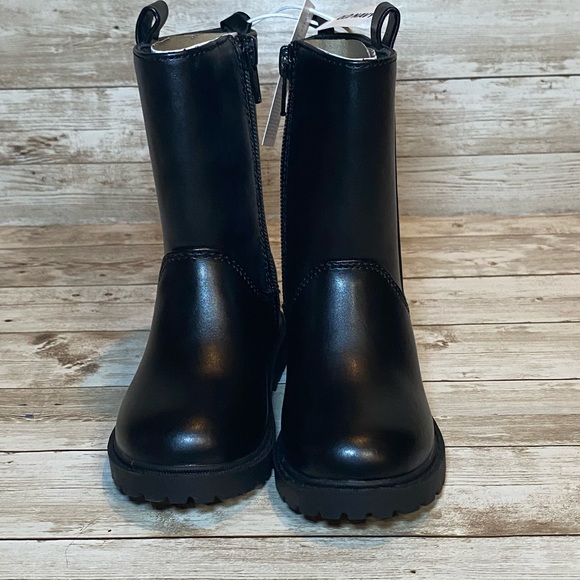 🆕 RESERVED BB Old Navy Toddler Baby Girl’s Faux Leather Side Zip Boots Black - Picture 5 of 11